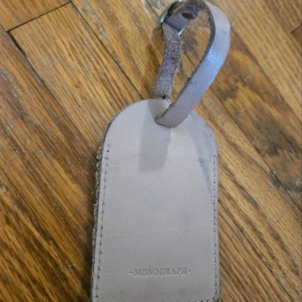 Monograph Tan Leather Luggage Tag